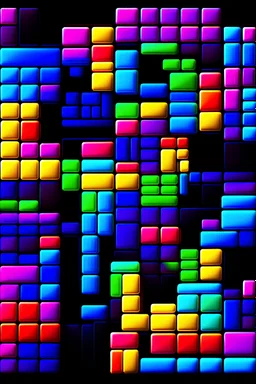 Tetris, 8K resolution, high quality, ultra graphics, and detailed with lines.