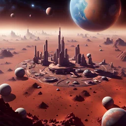 Create a Galaxy city with a mars