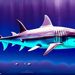 fullbody Drawing of 'sketch of Megalodòn Shark',intricate detail,andrea bonelli,Kilian Eng,Ohrai,evan lee,Aleksandr Sidelnikov,KyuYong Eom,32k