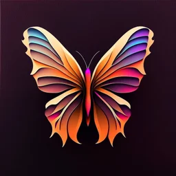 symetry!!, butterfly!!, logo, NFT, futuristic, colorful, curves, lines, shadow, simple, sideview