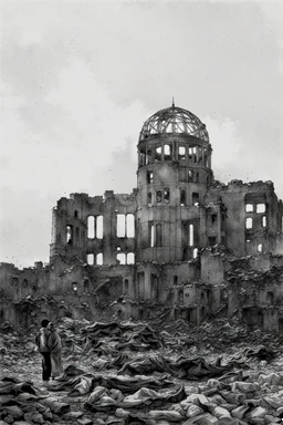 hiroshima dome, manga page, greyscale