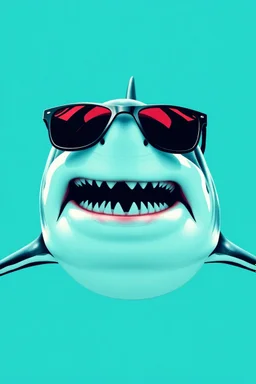 shark with sunglasses in the style of warhol