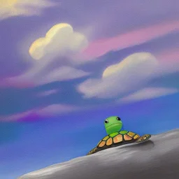 turtle and purple sky