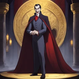 dracula animated inside golden medalion