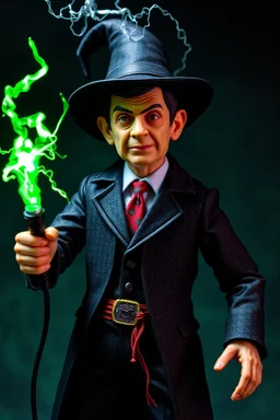 Action figure of Mr. Bean as an electric necromancer