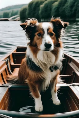 dog on a boat