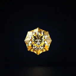 generate me a gold jewel with a diamond, studio photography style, from the front.