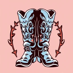 cowboy boots with spurs, graphic element clip art vector