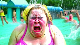 lady unhappy at water park