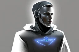 Modern man in a bot wearing hoodie by Andrea del Sarto