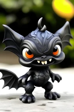 Anime style Small flying black stone imp