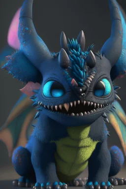 Lilo and stitch and toothless fused together , 8k, highly detailed, small minutiae, tiny features, hires, 8k, uhd, realistic shaded volumetric lighting, volumetric, color scheme, toned colors, colorful