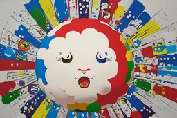 round pop art cloud by Takashi Murakami