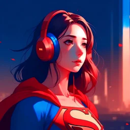 girl, Superman, Spotify, anime, 4k