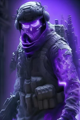 Ghost call of duty Excessive details are extremely accurate, My imagination is complicated.Glowing purple clothes