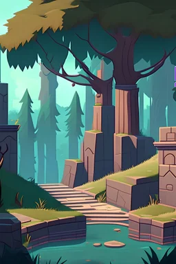 A parallax background for a 2D platformer game that takes place in a university campus. Inspired by the game Creek