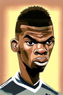 Paul Pogba French soccer player cartoon 2d