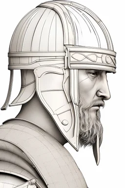 2d blueprint of a viking helmet, , high detail, smooth render, prize winning