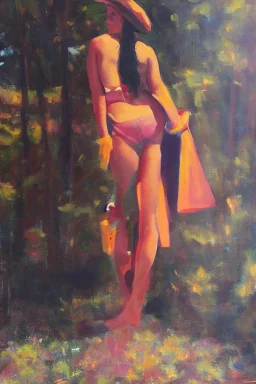 Full body portrait, painting, medium shot lady MidwesternEmo