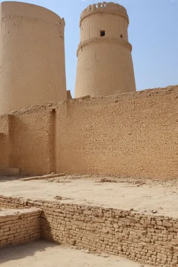 ancient tower of babylon and zigarat faded old photo