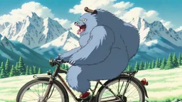 Yeti riding a bicycle, fun, family, award winning, Alberta, rocky mountains