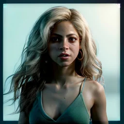 Shakira, 40 years old, artist, Realistic image, waist up portrait. eyes make up, perfect, glow, circle iris. concept art, smooth, unreal engine 5, god lights, ray tracing, RTX, lumen lighting, ultra detail, volumetric lighting, 3d, finely drawn, high definition, 4k.