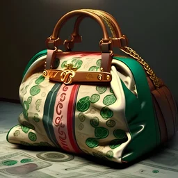 gucci bag full of money