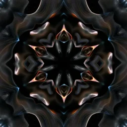 Mesmerizing abstract visual, 3d recursive Symmetrical structure of flowing translucent shapes, centered, soft aesthetic, negetive space.galaxsy background