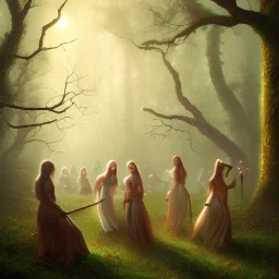 gathering of witches in the forest