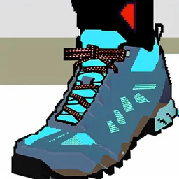 pixel art of dean kamen of a hiking shoe, detailed, trending on Pinterest