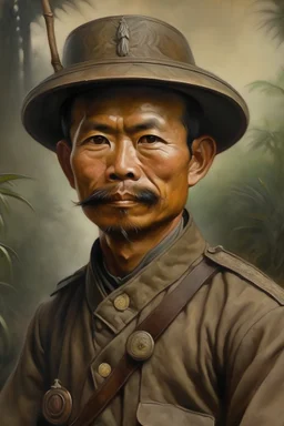 Portrait of changiz khon in war