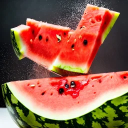 smashing a watermelon with human blood spraying and gushing out