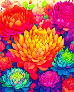 A detailed illustration of flowers, intricated details, t shirt design, seamless patterns, abstract design, rainbow colors, pastel tetradic colors, roses, variety of colorful flowers, 3D vector art, beautiful and quirky, fantasy art, light background, modern art, watercolor effect, bokeh, Adobe Illustrator, hand-drawn, digital painting, low-poly, soft lighting, isometric style, modern aesthetic, focused on the character, 4K resolution, photorealistic rendering