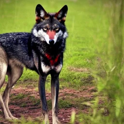 Black and red wolf