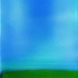 paysage angélique bleu irisé lumière douce et chaude