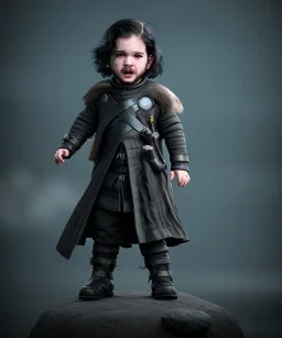 Jon snow toddler, full body, angry, dragon, dramatic lighting, hyper realistic