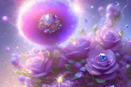 one big crystal subtle flower in a galactic ambiance of the sky, transparent petals, delicate colors, in the foreground,with a little fairy, full of details, smooth, bright sunshine，soft light atmosphere, light effect，vaporwave colorful, concept art, smooth, extremely sharp detail, finely tuned detail, ultra high definition, 8 k, unreal engine 5, ultra sharp focus