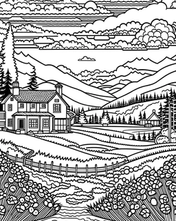 Landscape coloring pages for adults