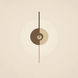 "Ilustración minimalista y elegante de un bastón sencillo de madera con un pequeño símbolo circular en la parte superior. El bastón está sobre un fondo neutro con ligeros tonos tierra. Elementos sutiles, como una luz suave, sugieren serenidad y compasión.