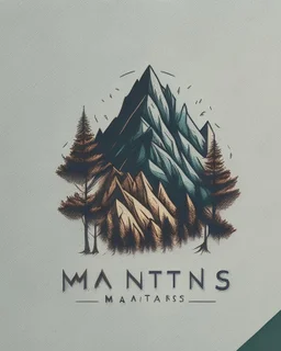 Mountains and trees logo design