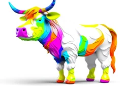 white,background,full,colour 3-d,highland cow pop.out,cool