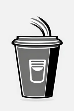 black and white coffee cup logo minimalist