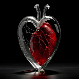 A human heart shaped like a glass