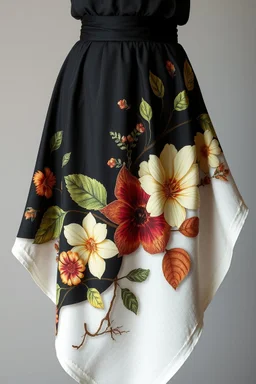 Skirt with tissue printed in 3D with estrusion, organic elements