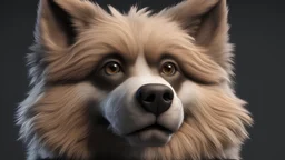 ManDog, fur, detailed facial features, 8k, 3d, high detail, high resolution, 8K