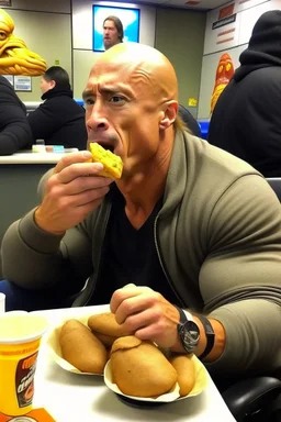 The rock eating chicken nuggets