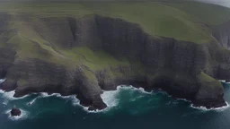 from first person view, we are climbing on the steep bluffs of ireland. below us is the powerful ocean, inspiring fear and chaos. The ocean swirls and churns into a great hole in the ocean, at the base of the cliff. Around us are steep cliffs, and above us is more steep cliffs, waiting to be climbed!