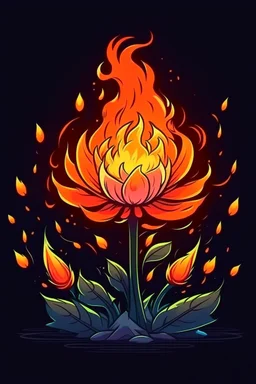 Flor quemándose estilo animado