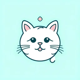 You are a graphic designer. Create an mobile app logo for study Cat , in a minimalist style, that shows with only a thin line the mustache of a cat. Only use 3 pastel colors max, make the cat ears really big and cute.