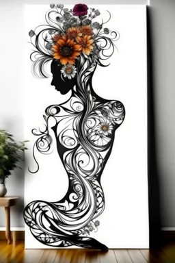 man floral wall art body